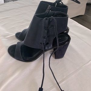 NWT- Navy Blue Toe out,lace up, zip up, dress up !